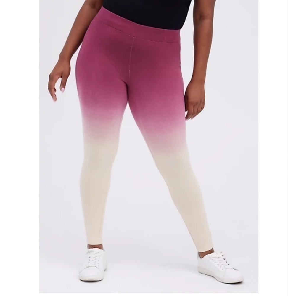 PREMIUM LEGGING - DIP DYE RED & TAN